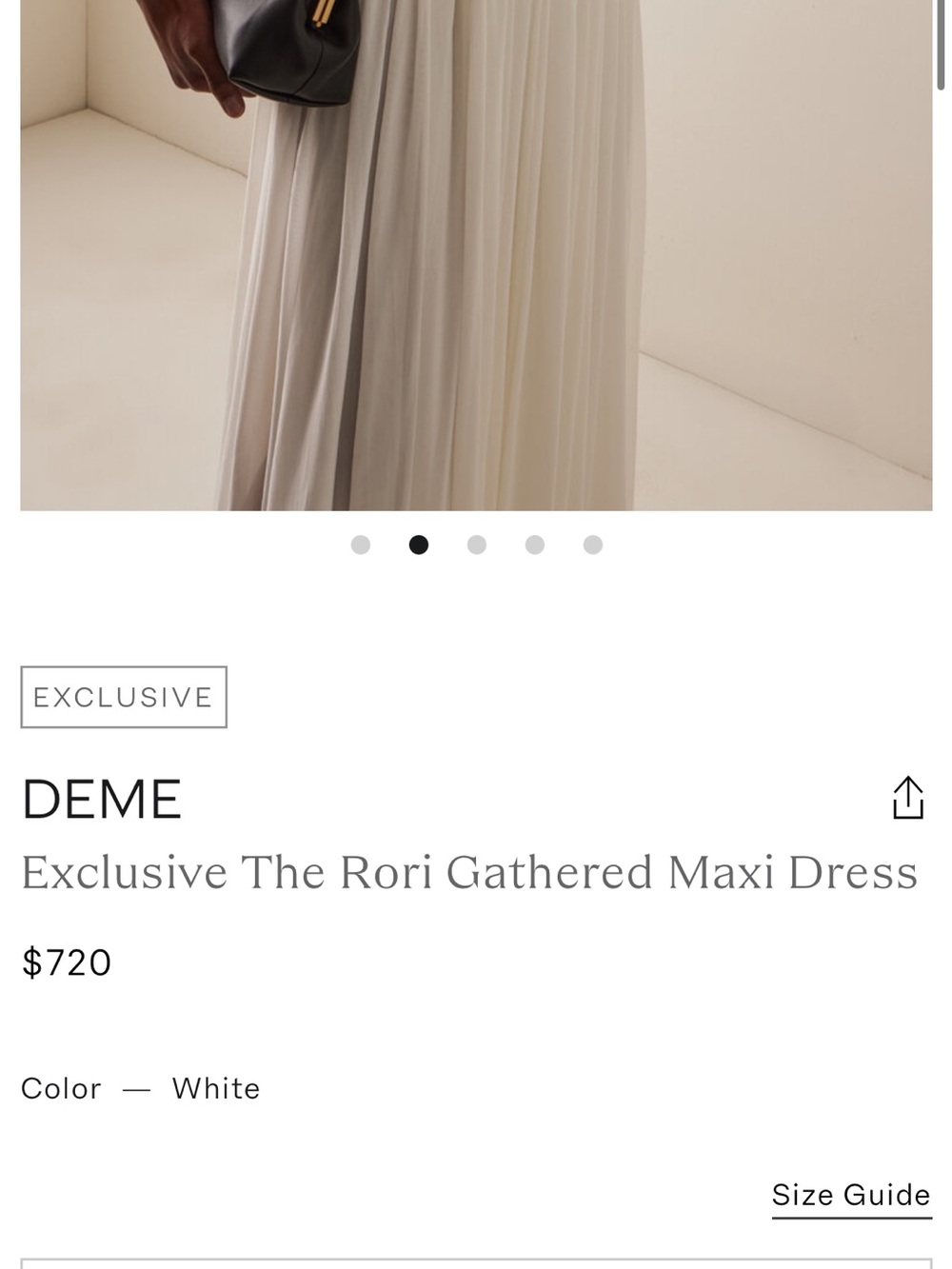 DEME white Draped V-Neck Maxi Dress Rori NWOT - Picture 6 of 7